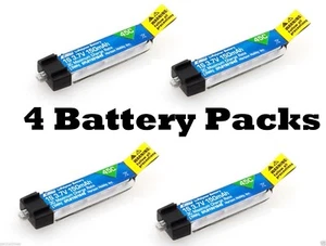 E-flite 45C 150mAh 1S 3.7V LiPo 4 Pc Battery BLADE MSRX PARKZONE NAO CPX - Picture 1 of 1