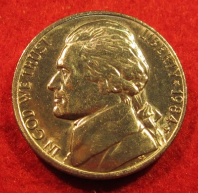 1984 (P) Philadelphia Jefferson Nickel - Uncirculated - Actual Coin F22 - Image 1 of 3