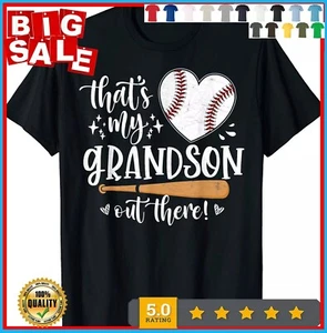 That's My Grandson Out There Baseball Grandma Mother's Day T-Shirt - Picture 1 of 6