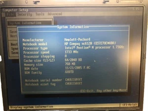 HP Compaq nc6120 15" Intel Pentium m 1,73GHz Laptop LESEN - Bild 1 von 6