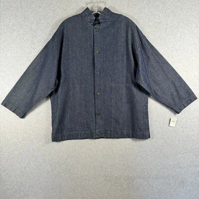 Eskandar Achkan Jacket Coat Blouse Womens Size 0 Blue Denim 100% Cotton NWT - Image 1 of 4