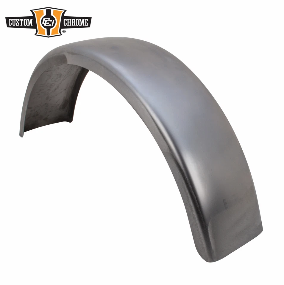 6" Wide Flat-Plain Rear Fender Raw Steel Universal Fit For Motorcycle Trailers - Image 1 of 1