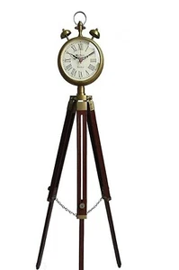Nautical Wooden Tripod Clock Room Corner Floor Clock Victorian Living Room Clock - Picture 1 of 3