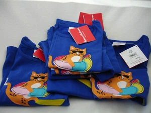 New Hanna Andersson Girls Sleeveless Blue Summer Cat Tank Top Shirt SZ 3 5 6-7 8 - Picture 1 of 5