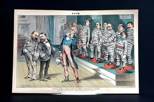 Teatro Político 1881 TÍO SAM ESPECTÁCULO HISTÓRICO CÁRCEL PRISIONEROS TWEED WHISKY  - Imagen 1 de 11