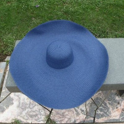 1 pieza Sombreros de paja plegables flojos 70 cm Ala grande Sombrero de playa Mujeres Prendas para la cabeza Acce Foto 1 de 4