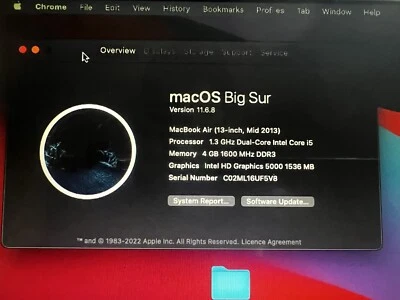 Apple Macbook Air Mid 2013 13" - Intel Core i5 - 4GB Ram - 256GB SSD - Image 1 of 4