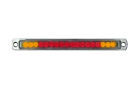 6' Red/Amber [with Turn Signals] LED Light Bar with Chrome Casing and Clear 'Eur
