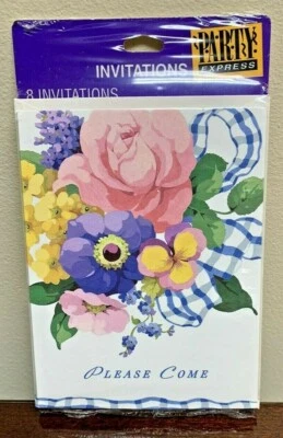 Ramo Rosa Primavera Jardín Flor Fiesta Invitaciones Sello - Juego de 8 Foto 1 de 2