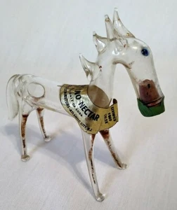 RARO De Colección Mini Maraschino Néctar Muestra Anuncio Vidrio Transparente Caballo Botella - Imagen 1 de 11