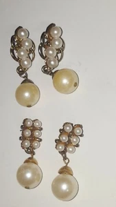 2 pr Ohrringe goldfarben und Perlen - Bild 1 von 3
