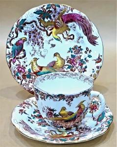 ROYAL CROWN DERBY OLDE AVESBURY FLUTED TRIO CUP SAUCER PLATE - Bild 1 von 5