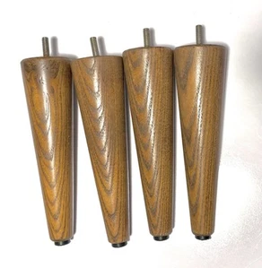 Sofá silla atornillable vintage MCM patas cónicas roble macizo 8,5” x 2-3/8” - Imagen 1 de 3