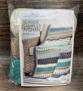 Annie's Crotchet Striped Afgan Seaside Sampler Stripes 4-6 NEW - Picture 1 of 2