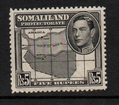 SOMALILAND 1942 GVI 5R negro vlmm SG 116 Cat. 20€ Foto 1 de 2