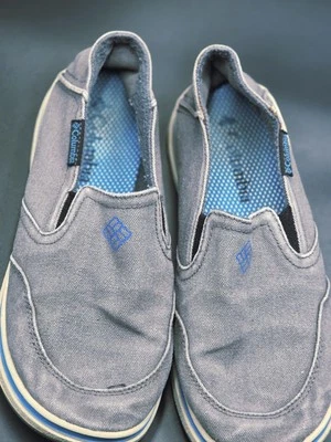 Columbia PFG Boat Shoes Youth Boys Bahama Blue Grey 5M Omni Grip Slip On Sneaker - Image 1 of 4