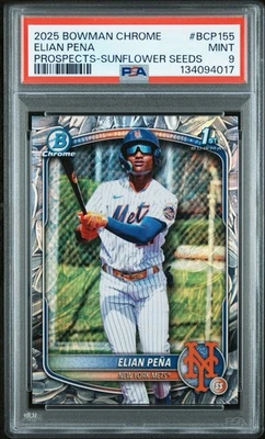 2025 BOWMAN CHROME ELIAN PENA PROSPECTS-SUNFLOWER SEEDS POP 1 PSA 9 - Image 1 of 4