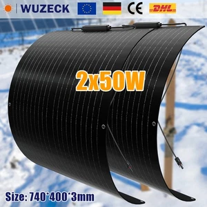 100W Solarmodule Flexibel Mono Solarpanel Tragbar Wohnmobile Netzunabhängig - Bild 1 von 10