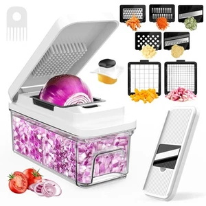 Vegetable Chopper: 10 in 1 Food Chopper - Onion Vegetable Slicer Cutter Dicer... - Picture 1 of 8