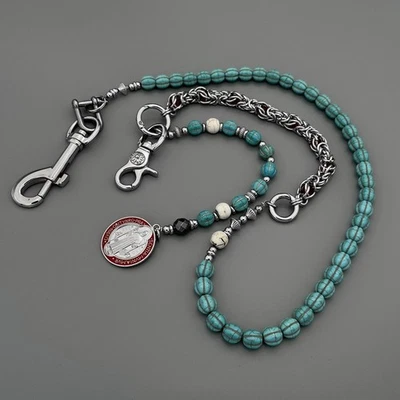 Mens Punk Beaded Wallet Chain Links Gothic Keychain Jeans Pants Chain for Lady - Image 1 of 4