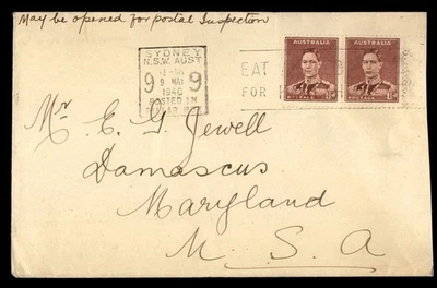 Mayfairstamps Australia 1940 Sydney NSW Eat Slogan Cancel to Damascus MD Cover a - Image 1 of 2