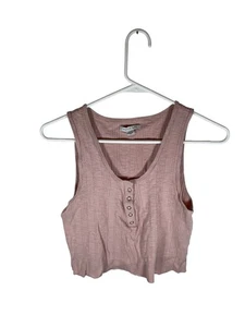 American Eagle Ribbed, Cropped Tank Top Pink Mauve Size Medium - Picture 1 of 5