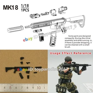 3.75" 1/18 Action Figure Weapon Parts MK18 Gun Model For Chap Mei JOYTOY Krieg - Picture 1 of 13