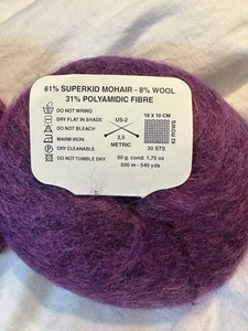 Karabella Yarn Lace Mohair Mulberry Purple 50g 540y - Picture 1 of 3