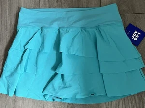JoyLab Mini plissierter hoch geschnittener Skort aquablau Damen Medium Yoga Tennis neu mit Etikett - Bild 1 von 6