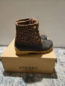 Sperry Port Boot Tan Leopard 11 M - Picture 1 of 5