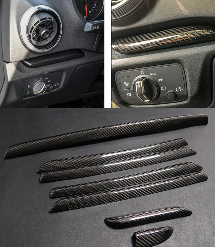 Carbon Fiber Interior Door Console Panel Trim Strip For Audi A3 S3 RS3 14-18 - Image 1 of 4