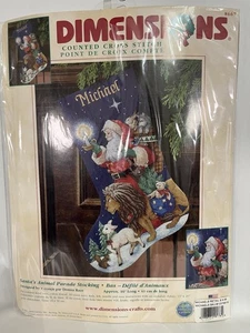 Dimensions Santa Weihnachtsstrumpf Kreuzstich Set Name personalisieren - Bild 1 von 2