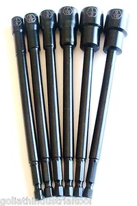 6pc GOLIATH INDUSTRIAL 6" IMPACT MAGNETIC NUT DRIVER SETTER SET LASER ETCHED - Picture 1 of 3