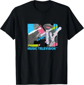 The official MTV Logo with abstract art geometric T-Shirt - Picture 1 of 4