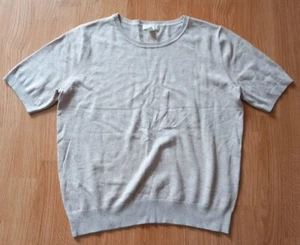 H&M Light Beige Oatmeal Fleck Short Sleeve Round Neck Jumper UK M NEW!! - Picture 1 of 10