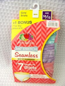 Girls 7pk Fruit of the Loom Seamless Flexible Fit BRIEFS Panties - Choose Size