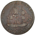 Jeton d'un demi-penny en cuivre de Portsea (Hampshire) 1794 « Sargeant's Dolphins & Ship » R !