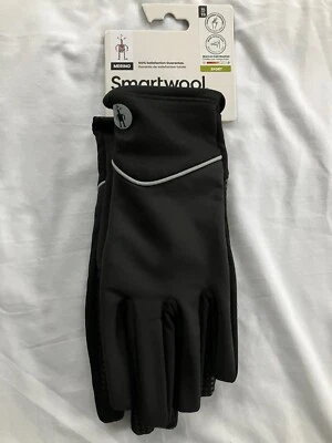 SmartWool Luvas de Vento Esportivas Ativas Unissex Preta XL Tela Sensível Ao Toque Novo com etiquetas - Imagem 1 de 2
