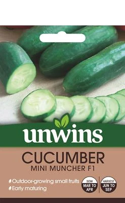 Unwins Pictorial Packet - Cucumber (Mini) Mini Muncher F1 Seeds - Image 1 of 2