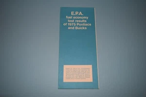 1975 OEM GM BUICK PONTIAC CANADIAN E.P.A. FUEL ECONOMY TEST RESULTS PAMPHLET - Picture 1 of 5