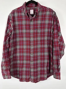 CAMISA POLO ORIGINAL BROOKS BROTHERS 346 HOMBRE GRANDE A CUADROS ROJOS BROOKSFRANNEL BOTÓN - Imagen 1 de 3