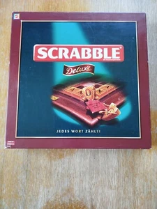 ORIGINAL SCRABBLE DELUXE SPIEL Deutsche Echtholz Version für 2-4 Spieler Mattel - Bild 1 von 2