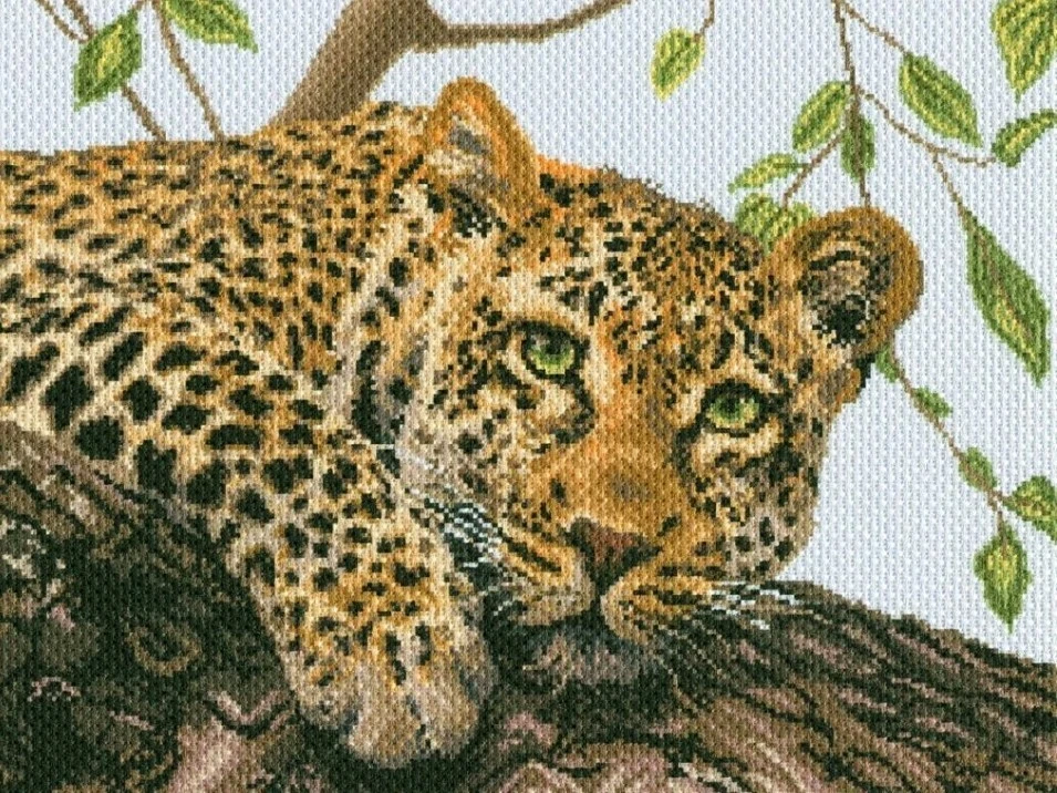 Lienzo estampado punto de cruz "Leopardo" 1881 Foto 1 de 1