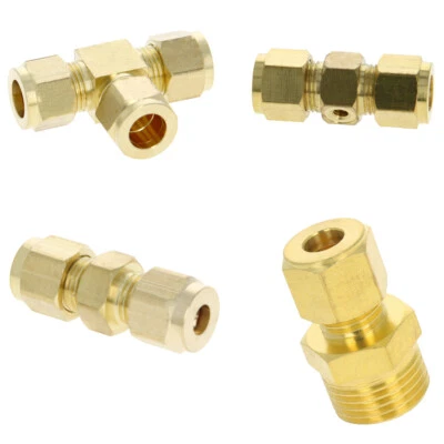 Messing Kompressionsschlauch Rohrverbinder Wasserleitung Fittinge Schlauch 3/16BSPF - Bild 1 von 4
