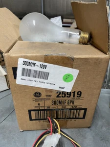 BOX OF 6 GE 25919 300M/IF 120V LIGHT BULBS   W560 - Picture 1 of 1
