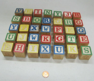 Wood Block Numbers Math Educational Dots Play Craft 1.25" Wooden Blocks Lot #4 - Image 1 of 4