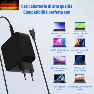 65 watt USB C Ladegerät Laptop Netzteil für Asus Dell HP Lenovo PD Schnellladung - Bild 1 von 4