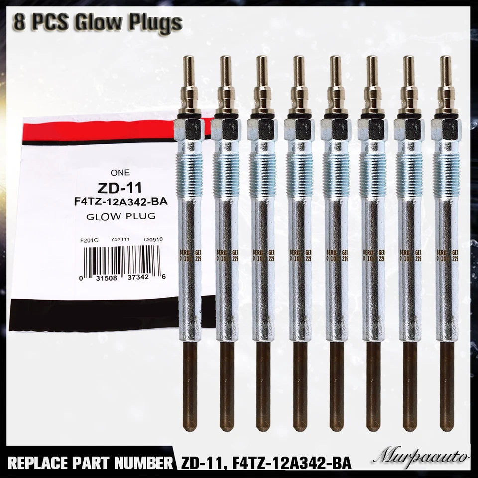8 PCS ZD-11 F4TZ-12A342-BA Glow Plugs fits Motorcraft diesel F250 E350 7.3L V8 - Image 1 of 4
