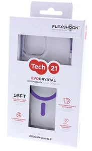 Tech21 Evo Crystal Case For iPhone 15 MagSafe Clear and Purple NEW - Picture 1 of 3