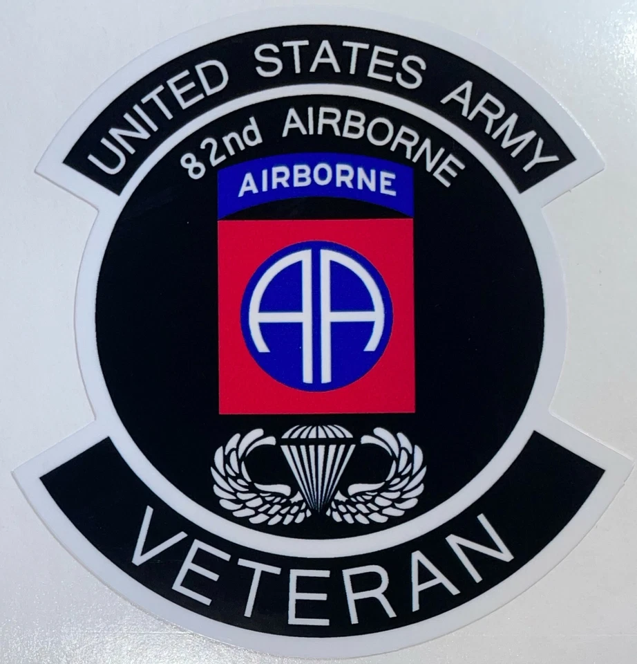 US Army 82nd Airborne Division Veteran Sticker Waterproof New D68